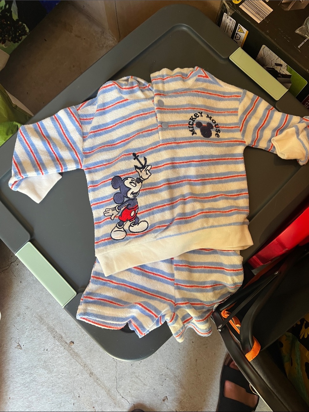 Disney Striped Mickey Two-Piece Set - Blue, Red, White